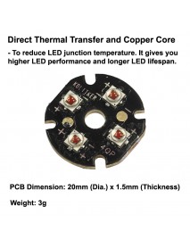 Quad Cree XP-E2 Amber 585nm LED Emitter with 20mm DTP Copper MCPCB Parallel with Optics
