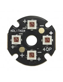 Quad Cree XP-G3 Photo Red 670nm SMD 3535 LED on 20mm DTP Copper MCPCB Parallel with Optics