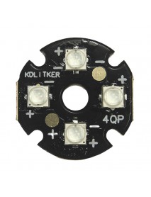 Quad Cree XP-G3 Royal Blue 455nm SMD 3535 LED on 20mm DTP Copper MCPCB Parallel with Optics