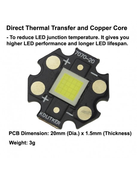 SFH73 16x Core 3V 40A 1000 Lumens 6500K 3000K SMD 7070 LED