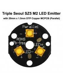 Triple Seoul SZ5 M2 LED Emitter with 20mm DTP Copper MCPCB Parallel with Optics