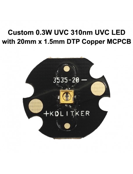 Custom 0.3W UVC 310nm Ultraviolet UVC LED Emitter (1 pc)