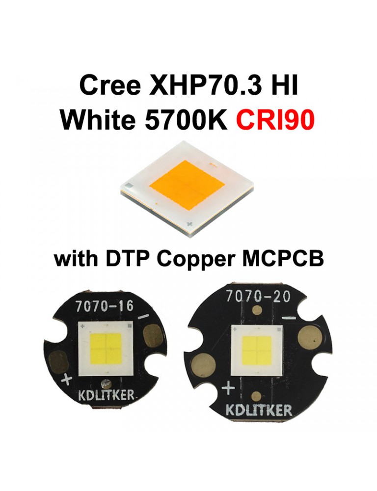 midtergang pære newness Cree XHP70_3 HI White 5700K CRI90 LED