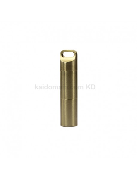 61mm(L) x 14mm(D) Outdoor EDC Waterproof Brass Multi-grid Pill Storage Case Seal Canister