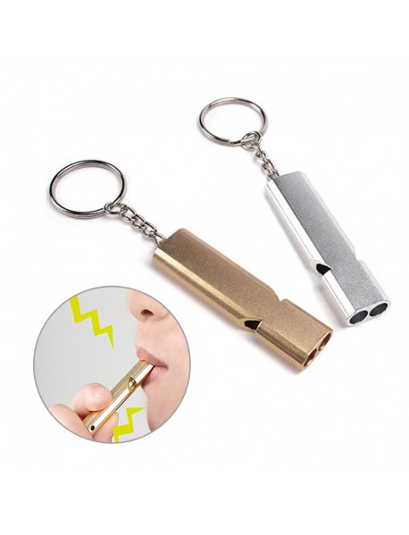 56mm (L) Dual-tube Survival Whistle Keychain EDC Emergency Tool