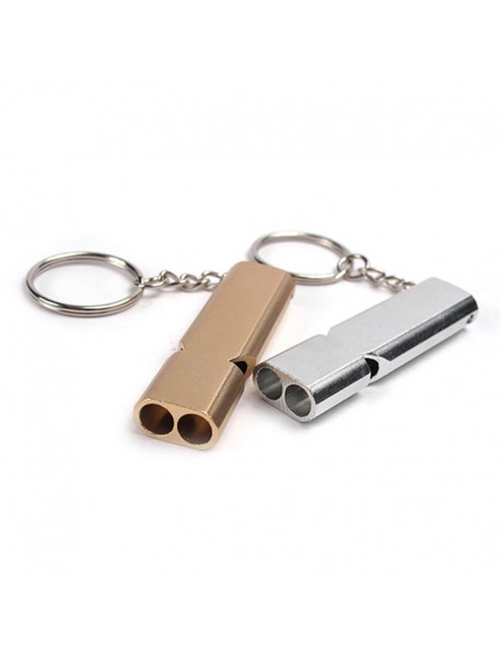 56mm (L) Dual-tube Survival Whistle Keychain EDC Emergency Tool