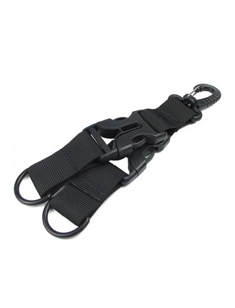 200mm (L) Nylon Webbing Backpack Hook D-Shaped Carabiner Keychain