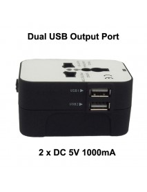KCF-071 Universal USB Travel AC Power Adapter 6A 110V - 240V - Black (1 pc)