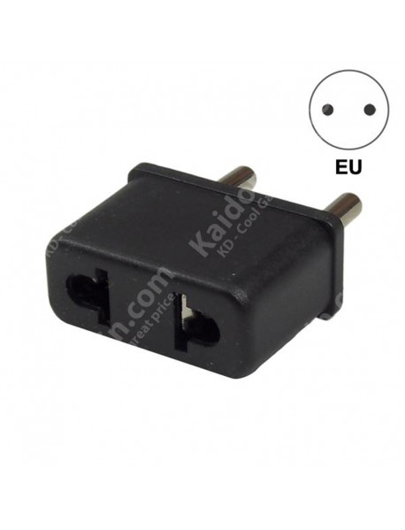 US to EU Power Plug Adapter 6A 125V-250V - Black (2 pcs)