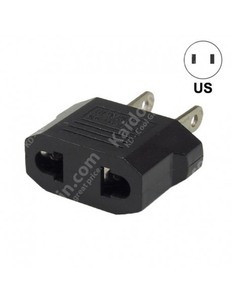 EU to US Power Plug Adapter - Black (2 pcs)