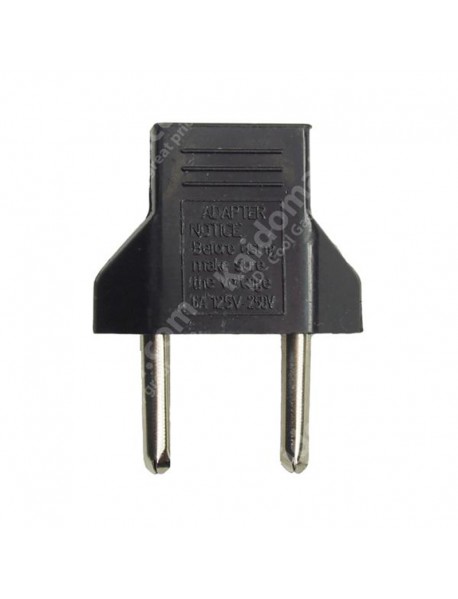 US to EU Power Plug Adapter - Black (2 pcs)