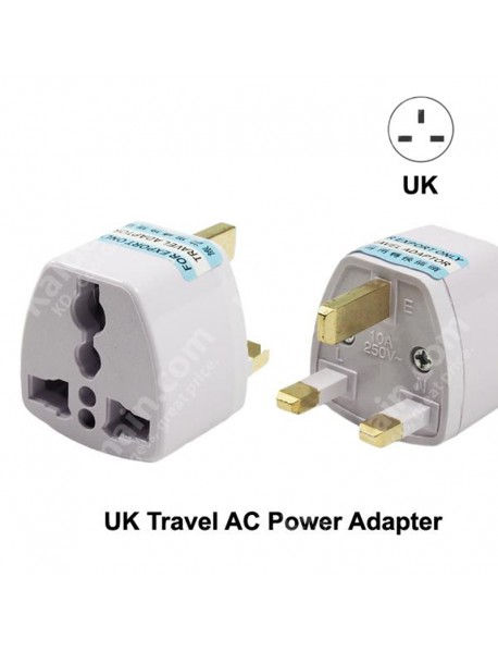 KAS Universal Travel AC Power Adapter Plug 10A AC 250V - White (1 pc)