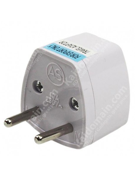 KAS Universal EU Travel AC Power Adapter Plug 10A AC 250V - White (1 pc)
