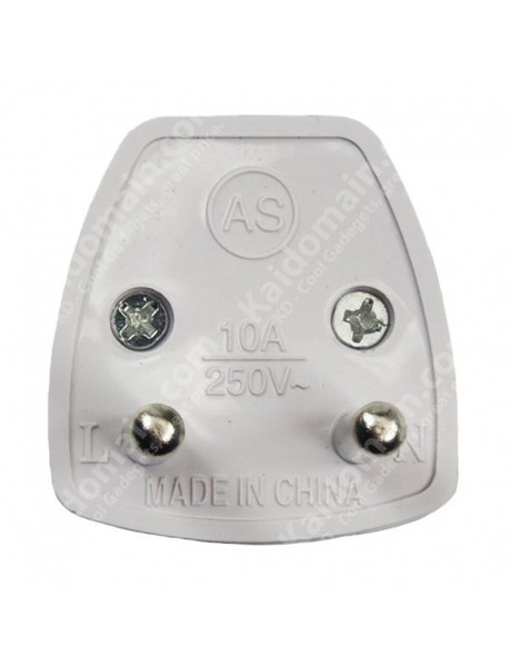 KAS Universal EU(4.8mm Dia.) Travel AC Power Adapter Plug 10A AC 250V - White (1 pc)