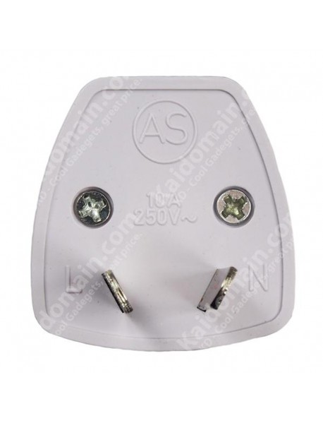 KAS Universal AU Travel AC Power Adapter Plug 10A AC 250V - White (1 pc)