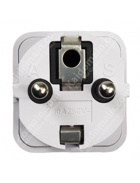 KAS-008 Universal EU(4.8mm Dia.) Travel AC Power Adapter Plug 10A AC 250V - White (1 pc)
