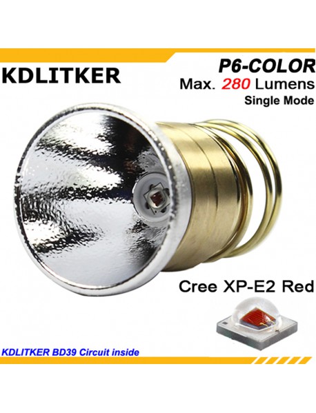 KDLITKER P6-COLOR Cree XP-E2 Red 620nm 280 Lumens 3V - 9V 1-Mode P60 Drop-in Module