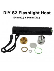 S2 LED Flashlight Host 124mm(L) x 24mm(D) - Black