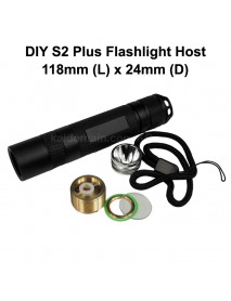 S2 Plus LED Flashlight Host 118mm x 24mm - Black (1 pc)