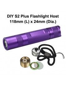 S2 Plus LED Flashlight Host 118mm x 24mm - Purple