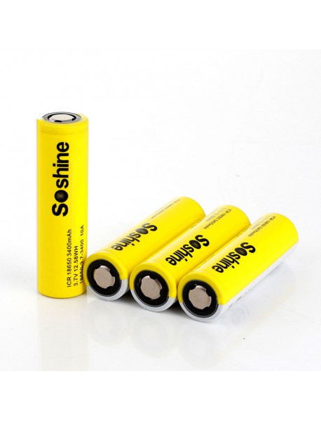 Soshine 18650 3.7V 3400mAh 3C Li-ion Recgargeable Battery (4 pcs)