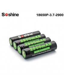 Soshine 18650P 3.7V 2900mAh Rechargeable 18650 Battery (4 pcs)