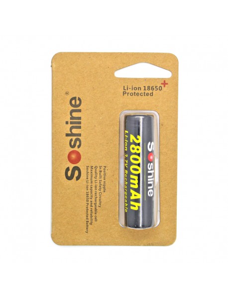 Soshine 18650P 3.7V 2800mAh Rechargeable 18650 Battery (4 pcs)