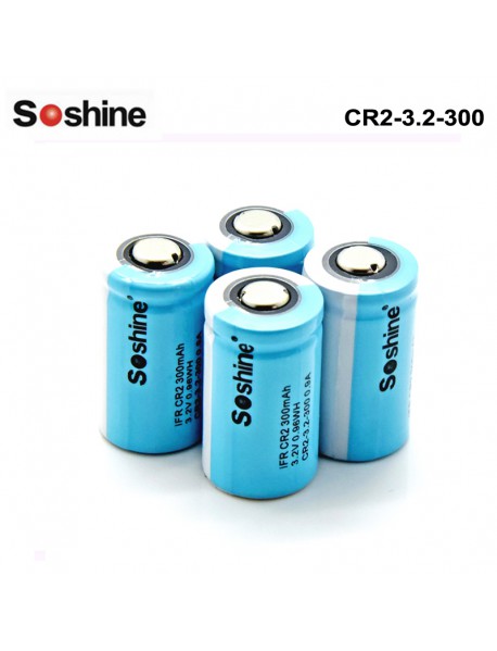 Soshine LiFePo4 15266( IFR CR2) 3.2V 300mAh Battery (4 pcs)