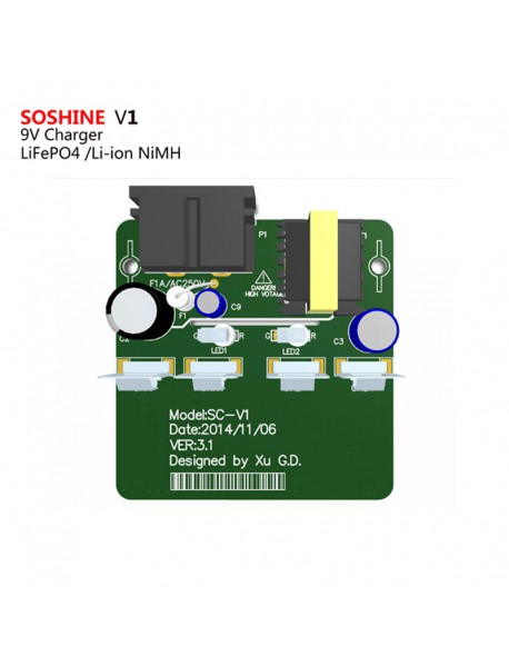 Soshine V1(Fe) 9V Li-ion Ni-MH LiFePO4 Rechargeable battery charger