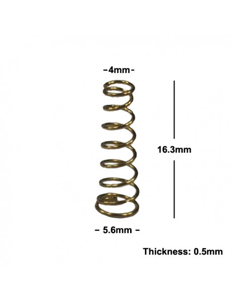 5.6mm (D) x 16.3mm (H) Gold Plated Spring (5 pcs)