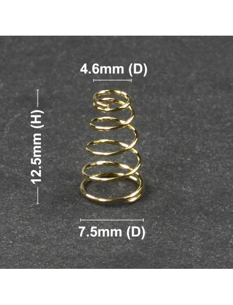 7.5mm (D) x 12.5mm (H) Gold Plated Spring (5 pcs)