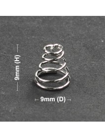 9mm (D) x 9mm (H) Nickel-plated Phosphor Bronze Battery Spring (5 pcs)
