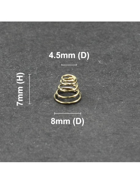 8mm (D) x 7mm (H) Gold Plated Spring (5 pcs)