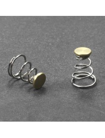 12mm (D) x 14mm (H) Nickel-plated Phosphor Bronze Spring with Brass Button (5 PCS)