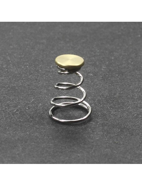 12mm (D) x 14mm (H) Nickel-plated Phosphor Bronze Spring with Brass Button (5 PCS)