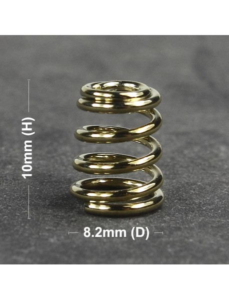 8.2mm (D) x 10mm (H) Gold Plated Phosphor Bronze Spring (5 pcs)