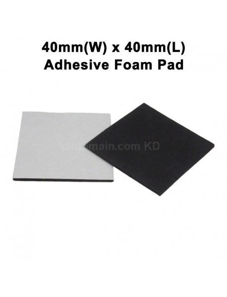 40mm(W) x 40mm(L) Adhesive Foam Pad - Black (10 pcs)