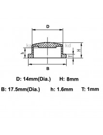 14mm(D) x 8mm(H) Silicone Tailcaps - Multi-Color (9 pcs)