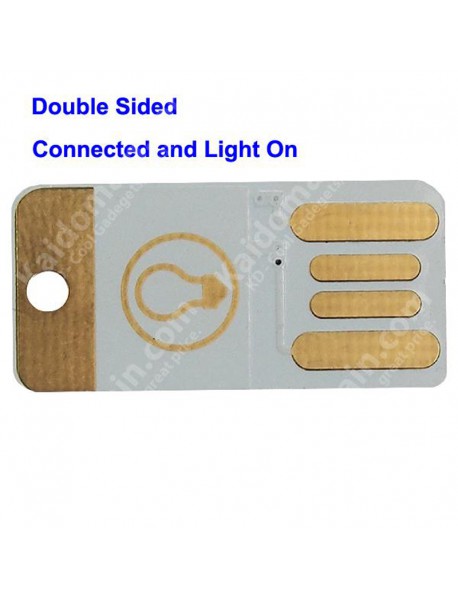 Double Sided USB 2 x LED 0.5W White 5600K Mini USB LED Light - White (1 pcs)