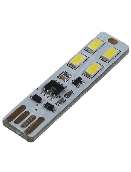 Double Sided Adjustable USB 4 x LED 0.5W White Mini USB LED Light - White (1 pcs)