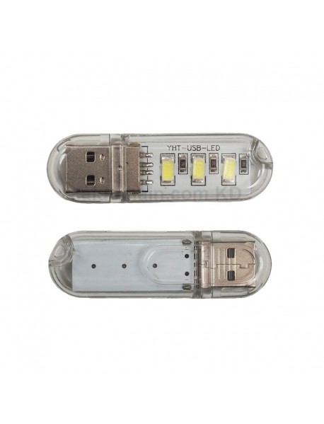 USB Powered 3xLED USB LED Light - Transparent (2 pcs)