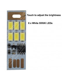 Double Sided USB 6 x LED 1W White 5500K Stepless Adjusted Mini USB LED Light (2 pcs)