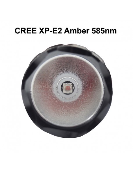 501B Cree XP-E2 Amber 585nm 1-Mode Jade Flashlight - Black ( 1x18650 )
