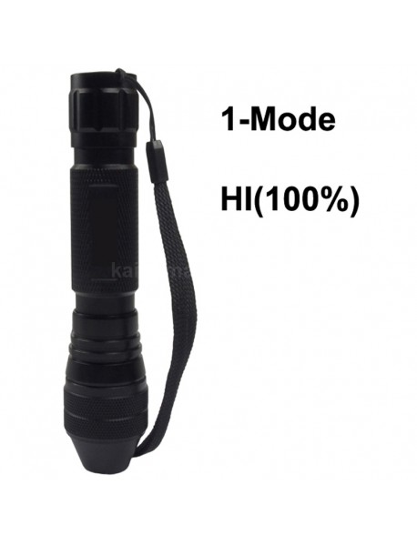 501N Cree XP-E2 Amber 585nm 1-Mode Jade Flashlight - Black ( 1x18650 )