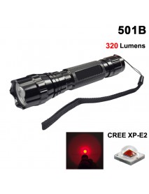 501B Cree XP-E2 Red 620nm 3V - 4.5V OP P60 LED Flashlight - Black ( 1x18650 )