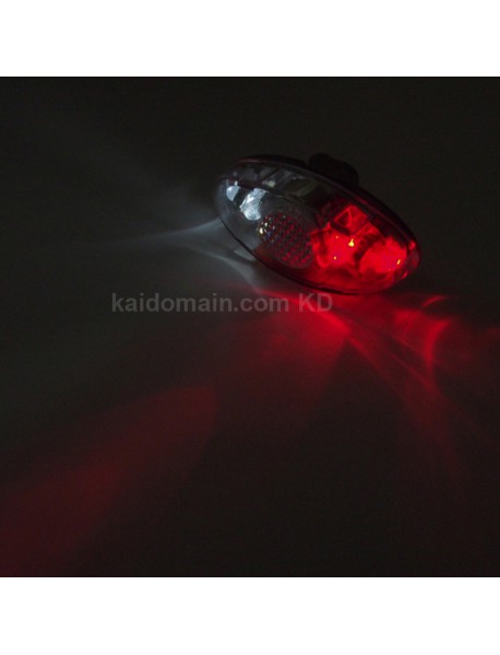 KXC-776W Red and White LED 4-Mode Safety Bike Rear Light - Black ( 2xCR2032 )