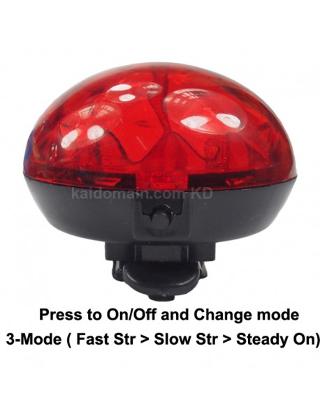 KBR-A105 5 x Red LED Light 3-Mode Bike Tail Light - Red (2 x CR2032)