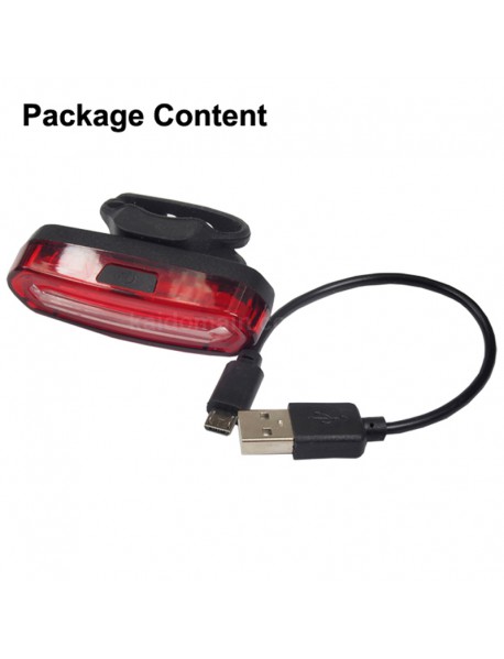 NQY-096 High Power COB Red LED Light 120 Lumens 4-Mode Rechargeable Bike Tail Light - 1 pc