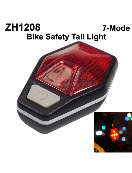 ZH1208 5 x RED LED Safety Bike Tail Light with Mount - Black ( 2xAAA )