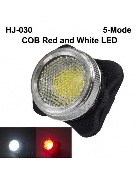 HJ-030 COB Red and White LED 50 Lumens 5-Mode USB Rechargeable Bike Tail Light ( 1 pc )
